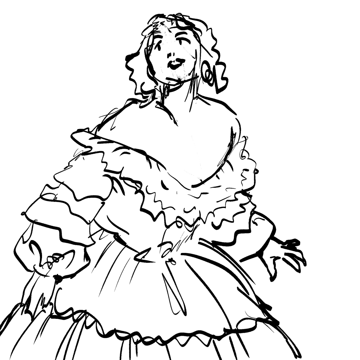 i_love_pudding_'s tweet photo. 絵を描くチャレンジ10
ドレス
#ライドロ #イラスト #スケッチ #絵を描く https://t.co/72obQD563c