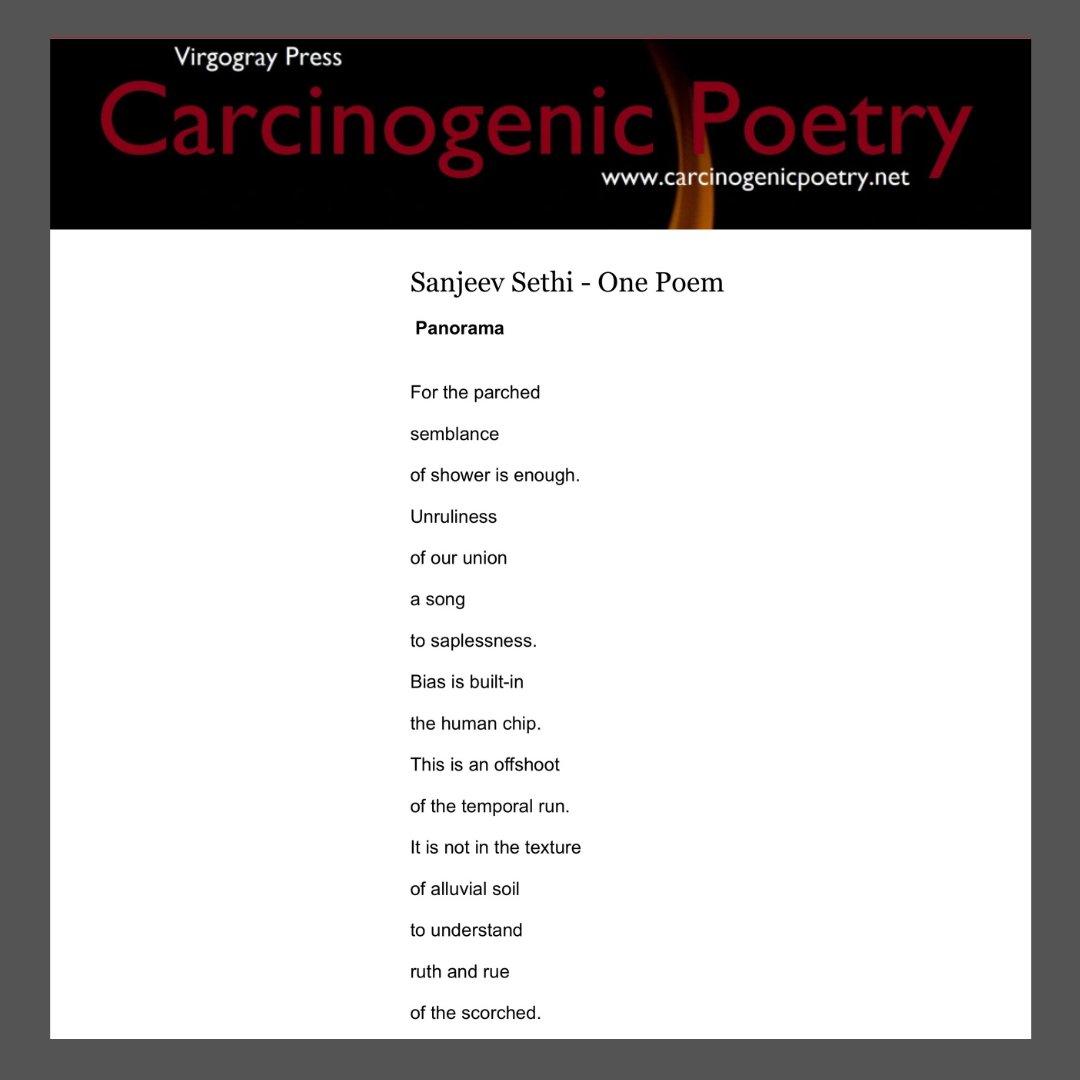 sanjeevpoems3's tweet photo. Poem in the US-based Carcinogenic Poetry—my thanks to Michael Aaron Casares. https://t.co/qKngA0jf2y