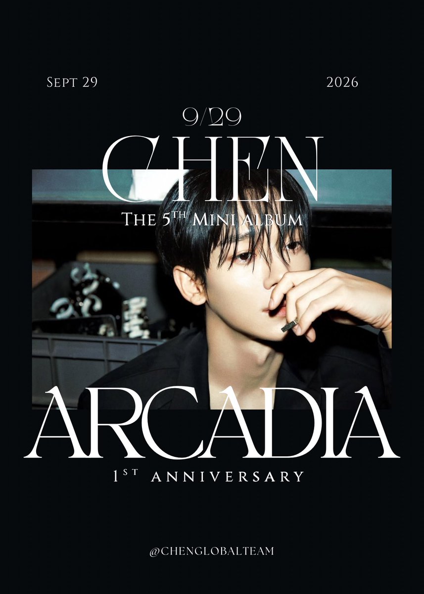 CHENGLOBALTEAM's tweet photo. 1 year ago, CHEN released his 5th Mini Album ‘ARCADIA’ along with its title track MV ‘Arcadia’ 🎸⚡️

Happy 1st Anniversary ‘ARCADIA’

#CHEN_ARCADIA1stAnniversary 
#CHEN_ARCADIA_1주년

#CHEN #첸 #김종대 @CHEN_INB100 @_chen_JP https://t.co/HbIetvWSei