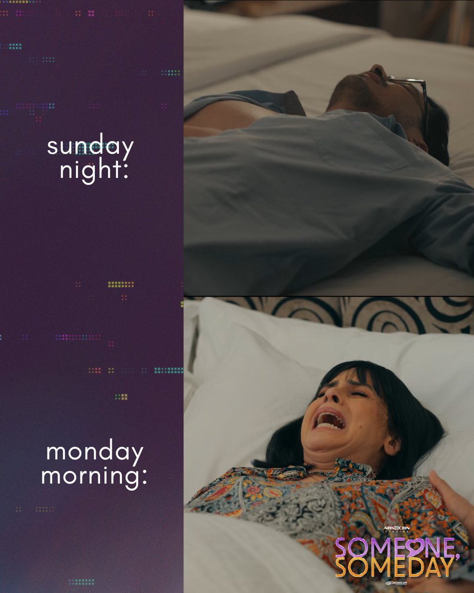 DreamscapePH's tweet photo. Hangover sa party > Hangover sa work 🥲 #SomeoneSomedaySabotage 💜

#SomeoneSomeday, Weeknights, 8:45PM sa ABS-CBN sa ALLTV2, TV5, A2Z, Kapamilya Channel, at Kapamilya Online Live sa YouTube at Facebook. Stream it first on Netflix and 48hours in advance on iWant. https://t.co/UJOg57NNrE