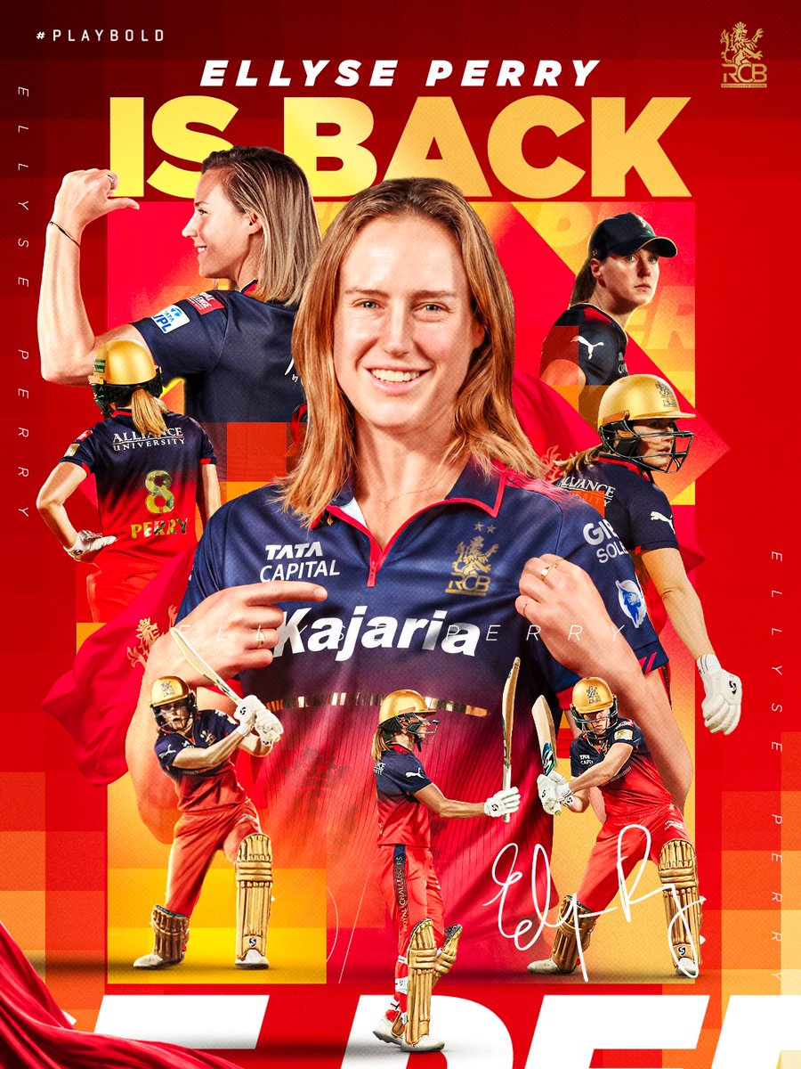 RCBTweets's tweet photo. 𝗟𝗼𝗼𝗸 𝘄𝗵𝗼’𝘀 𝗯𝗮𝗰𝗸 𝗛𝗢𝗠𝗘. 🥹🏠❤️🐐

Back in our colours. Back with our family. The GOAT, the all-round maestro, Ellyse Perry returns for another season. 😮‍💨✨

#WPL2027 just got a whole lot more 𝘗𝘦𝘳𝘳𝘺. 🫶

#PlayBold #ನಮ್ಮRCB https://t.co/KLtSIsA7qt