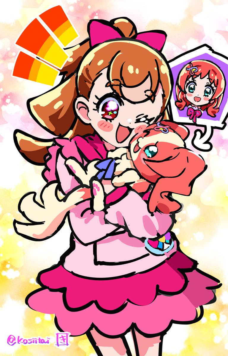 kosiitai's tweet photo. 再掲🐶🐱🐰（入れ替わり回の予告で描いたので悟くんのデザインが違う）  #わんぷり  #precure https://t.co/5EVAXIcgjF