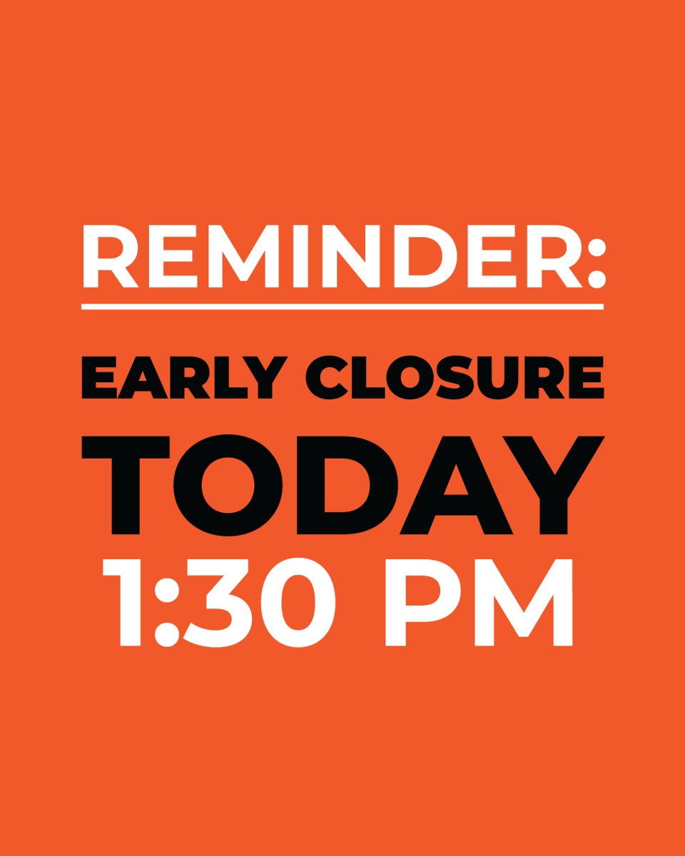 ScienceNorth's tweet photo. REMINDER: Science North is closing early TODAY at 1:30pm to give our staff time to come together for an afternoon of learning, reflection and conversation ahead of Orange Shirt Day and the National Day for Truth and Reconciliation. 🧡

Planning a visit to Dynamic Earth? Our October daytime hours start this week! Dynamic Earth will be open Wednesday–Sunday from 10am–4pm.

Plan your visit at https://t.co/hqlzSo0jr7