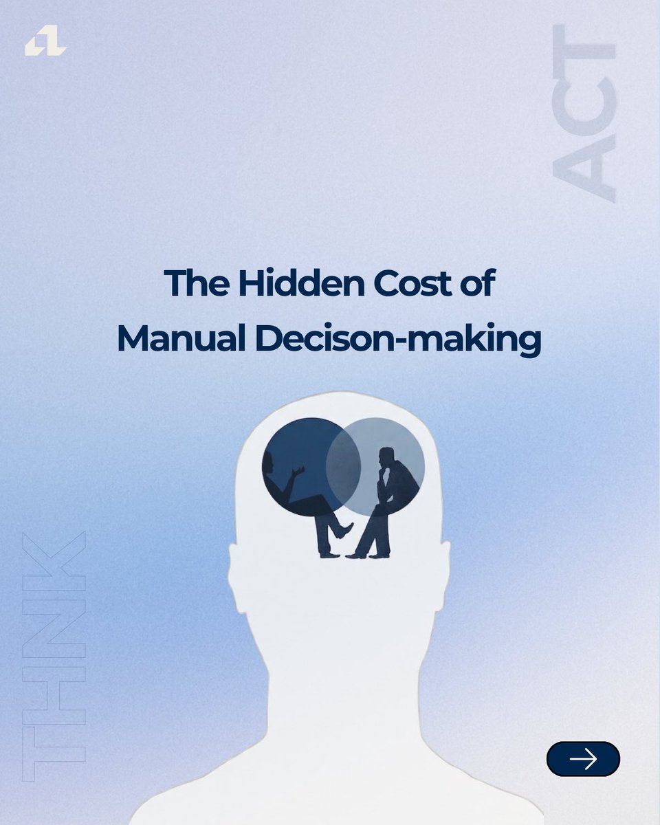 AntiLinearTech's tweet photo. The real cost of manual decision-making isn’t just time - it’s what gets delayed because of it.

ALT cuts through the delays, helping teams decide faster and act sooner.

Less manual work. Better decisions. Faster operations.

#DecisionAutomation #ALT #DefyingLinearity https://t.co/Dy51uiGFmH