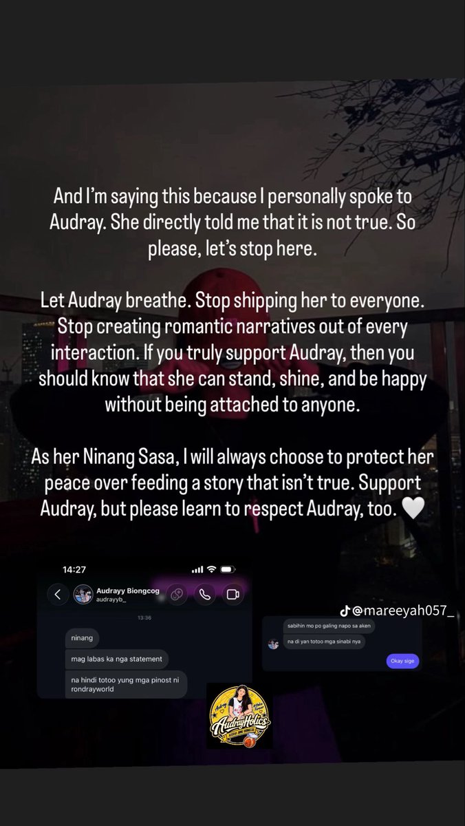 Chogdray21's tweet photo. For CLARIFICATIONs ! Hope you guis will STOP shaming AUDRAY JUNE ! Keep nyo nlng yung mga narratives nyo ! https://t.co/9QXIwJNWDA