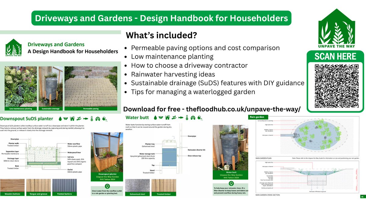 unpavetheway's tweet photo. We're delighted to introduce our new Design Handbook, full of inspiring ideas and practical guidance for your driveway, front garden and back garden!

Discover how simple design choices can help drain rainwater more effectively while creating a beautiful, greener outdoor space 🏡 https://t.co/tdwbk4xwRf