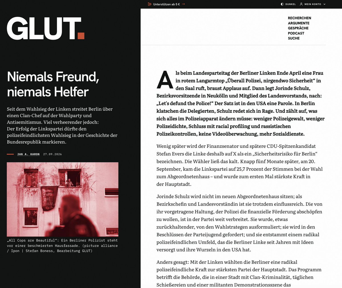 glut_magazin's tweet photo. Ab jetzt online: @glut_magazin.

https://t.co/jbZTMz0IFh https://t.co/JtHuhFqcKM
