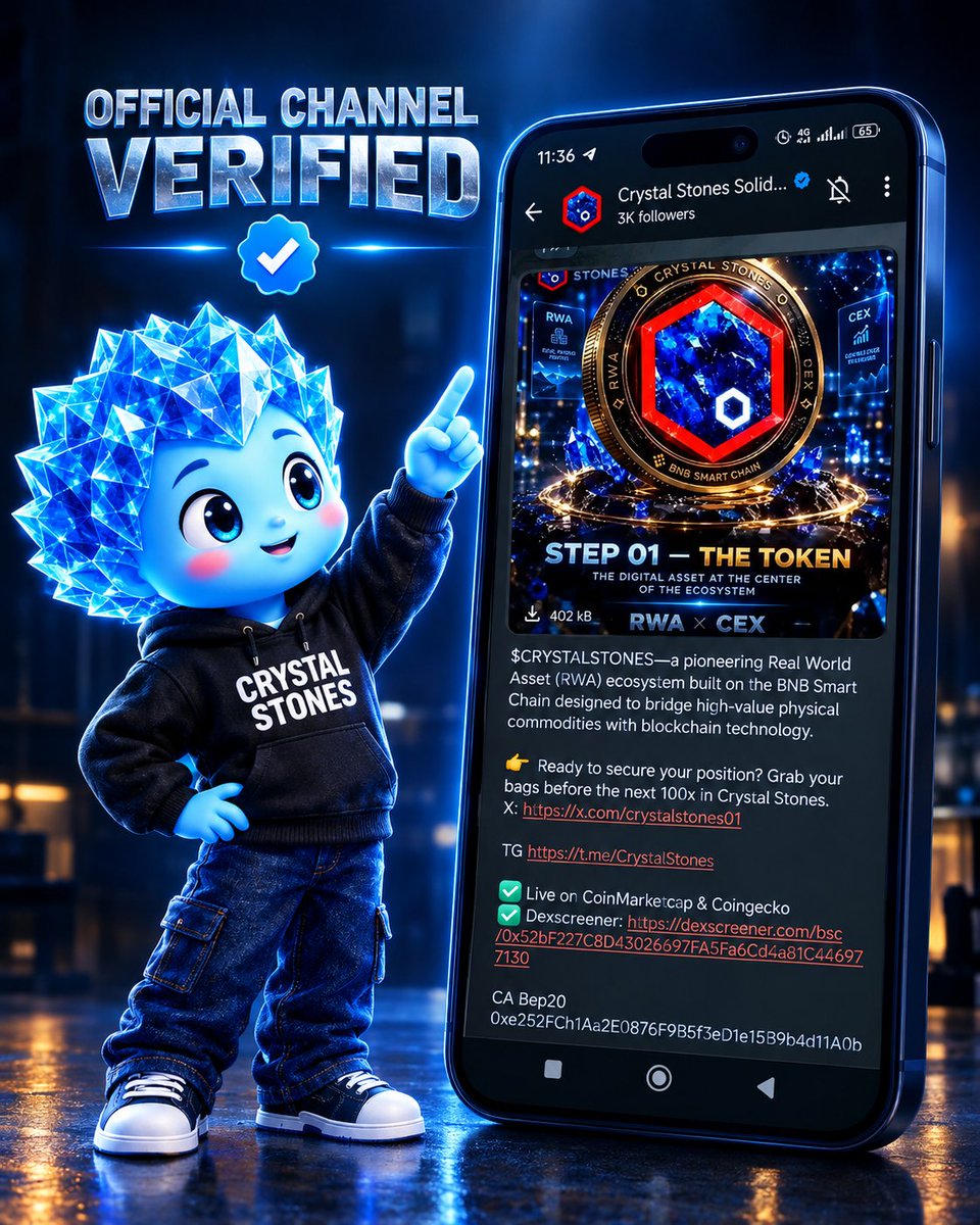 Vicmetax's tweet photo. The blue badge is more than a checkmark.
It tells you where the real channel is ✅

@crystalstones01 just confirmed that the official Crystal Stones WhatsApp channel now carries the blue badge. 
That status is tied to real company paperwork: 
➬ CAC certificate
➬ Formal limited liability registration
➬ Crystal Stones Solid Minerals Ltd 🏢

For the community, that means a clearer way to identify the official channel and avoid copycat accounts when following updates 🔔

This is the kind of milestone that does not move a candle on its own. 
It does something else. It shows the brand is building an identity beyond just a ticker.

$CRYSTALSTONES has been talking long-term vision and trust. 
Official verification adds another layer to that foundation, making it easier to know where legitimate updates are coming from.

I’m paying attention to the infrastructure around the token, not just the noise 💎

CA: 0xe252FCb1Aa2E0876E9B5f3eD1e15B9b4d11A0b00

...check cs for more details 👇🏻