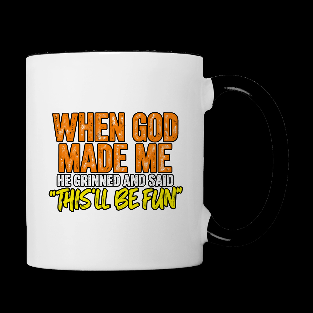 ComphiesTees's tweet photo. When God Made Me, He Grinned and Said, ‘This Will Be Fun' - Funny Coffee Mug https://t.co/zj6gNIo6IT #FunnyMug #CoffeeLovers #MugLife #GiftIdeas #PersonalityMug https://t.co/triOLblM6n