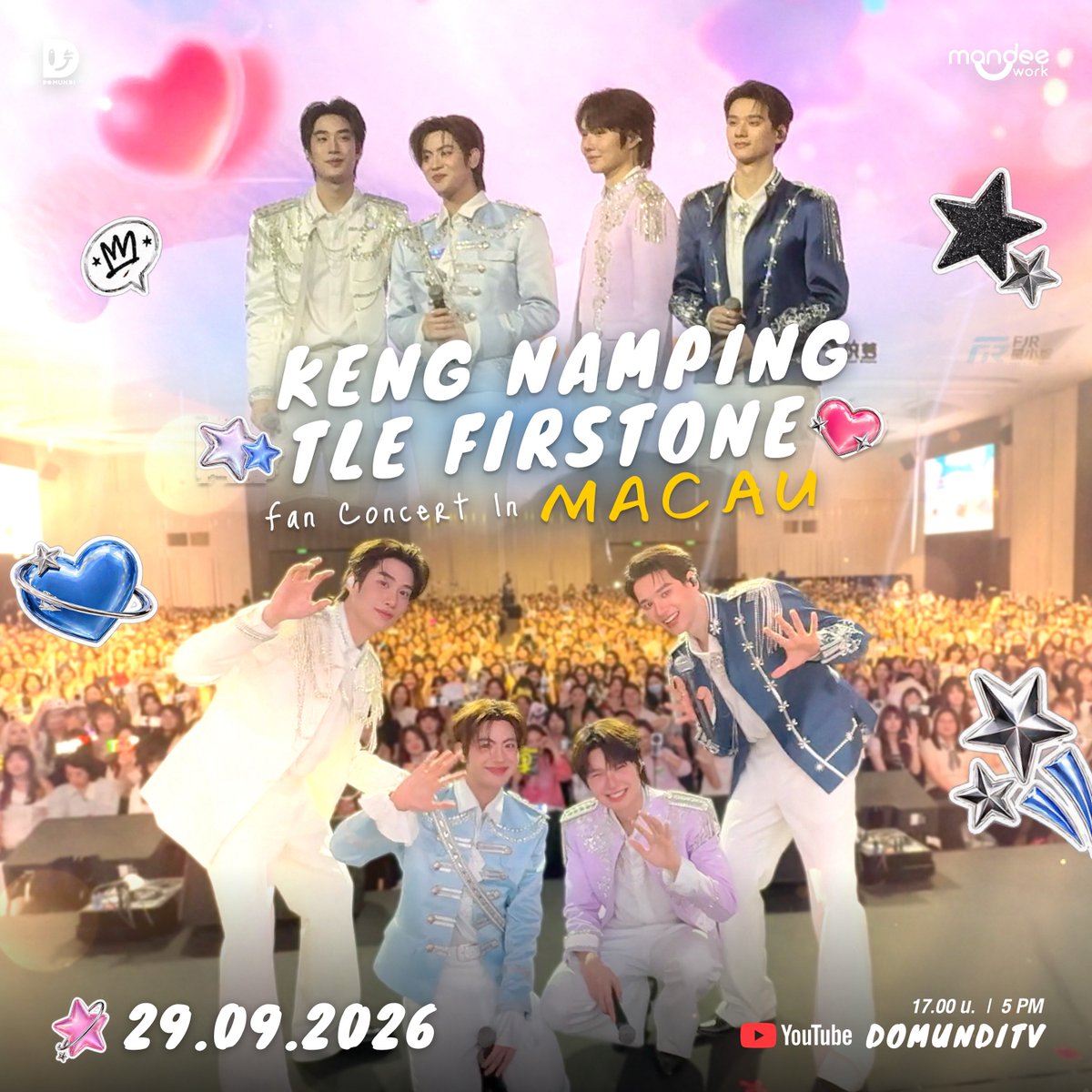 DomundiTV's tweet photo. ใกล้เวลาแล้ว ⏳ เตรียมพาทุกคนกลับไปสัมผัสช่วงเวลาดี ๆ ที่มาเก๊าอีกครั้ง กับบรรยากาศของ เก่ง @harit_keng น้ำปิง @nampingnapat เติ้ล @TLE_mtm และเฟิร์สวัน @firstone_wnkในแฟนคอนเสิร์ตครั้งพิเศษ ✨

พร้อมไปพบกับเรื่องราวความสนุกและช่วงเวลาน่าจดจำตลอดทริปครั้งนี้ไปด้วยกัน 💖✈️🧳

​🗓️ : 29.09.2026
⏰ : 17.00 น. I 5 PM (GMT+7)
🎥 Youtube : Domundi TV
#️⃣ : #.KNPTFOfanconVlogInMacau

#KengHarit #nampingster 
#TLE_mtm #Firstone 
#domunditv