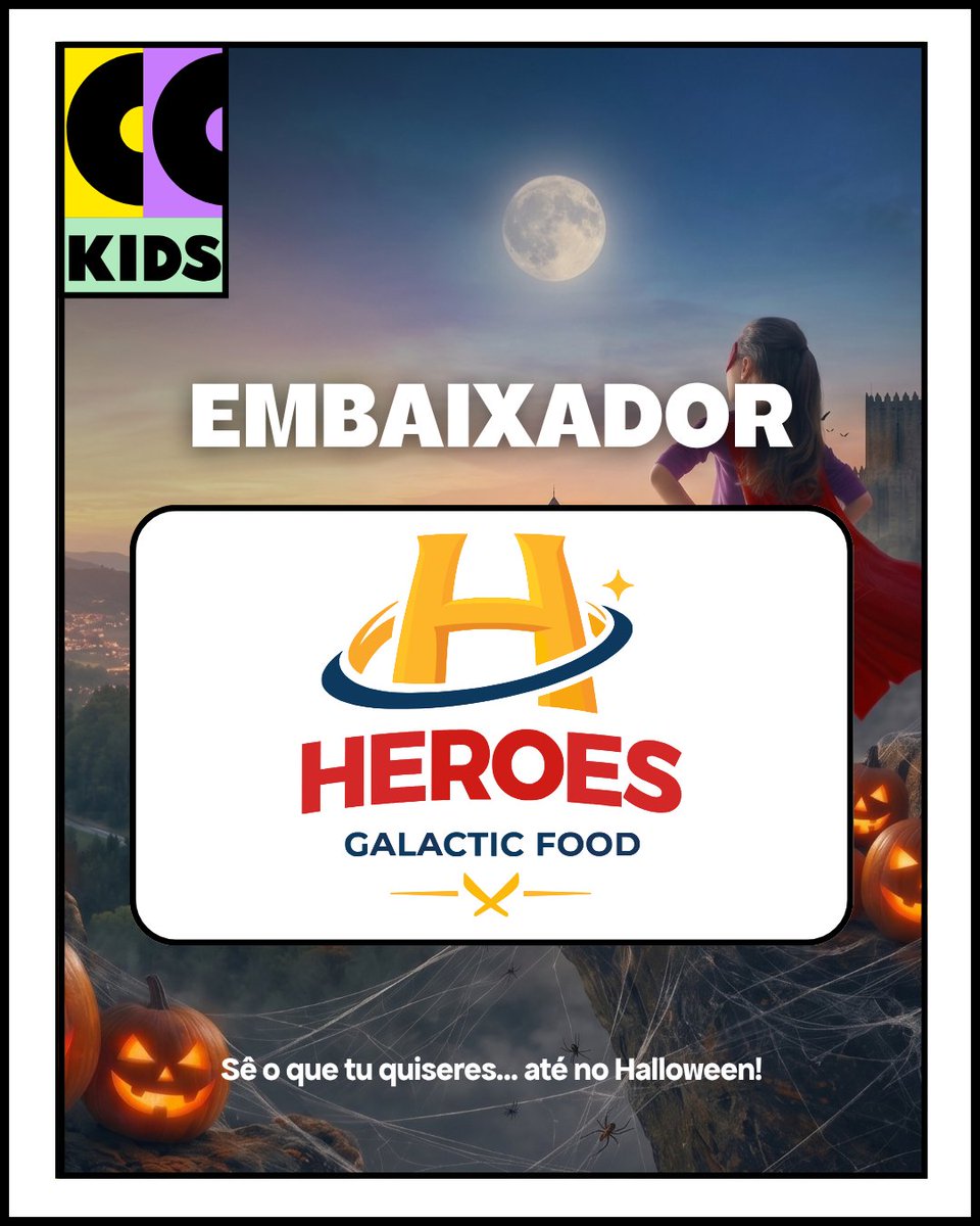 ComicConKids's tweet photo. 🍔🚀 O HEROES Galactic Food é Embaixador Oficial da Comic-Con Kids! 🦸💜 Porque aqui, a comida é só o começo: gastronomia, cultura pop, heróis e vilões numa verdadeira aventura!

📅 31 out. e 1 nov.
 📍 Multiusos de Guimarães
 🎟️ https://t.co/V04opCsiq4

#ComicConKids #Heroes https://t.co/IiHza29sae
