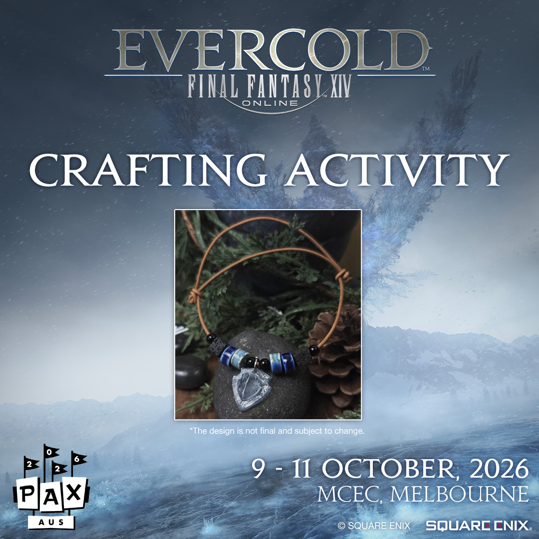 FF_XIV_EN's tweet photo. Calling all Warriors of Light attending PAX Australia 2026! 📢

Visit the FFXIV booth and forge your own role-themed bracelet worthy of your adventures across Eorzea and beyond! 🛡️ https://t.co/aZjwiBf1sB https://t.co/IIc3HIG7mo