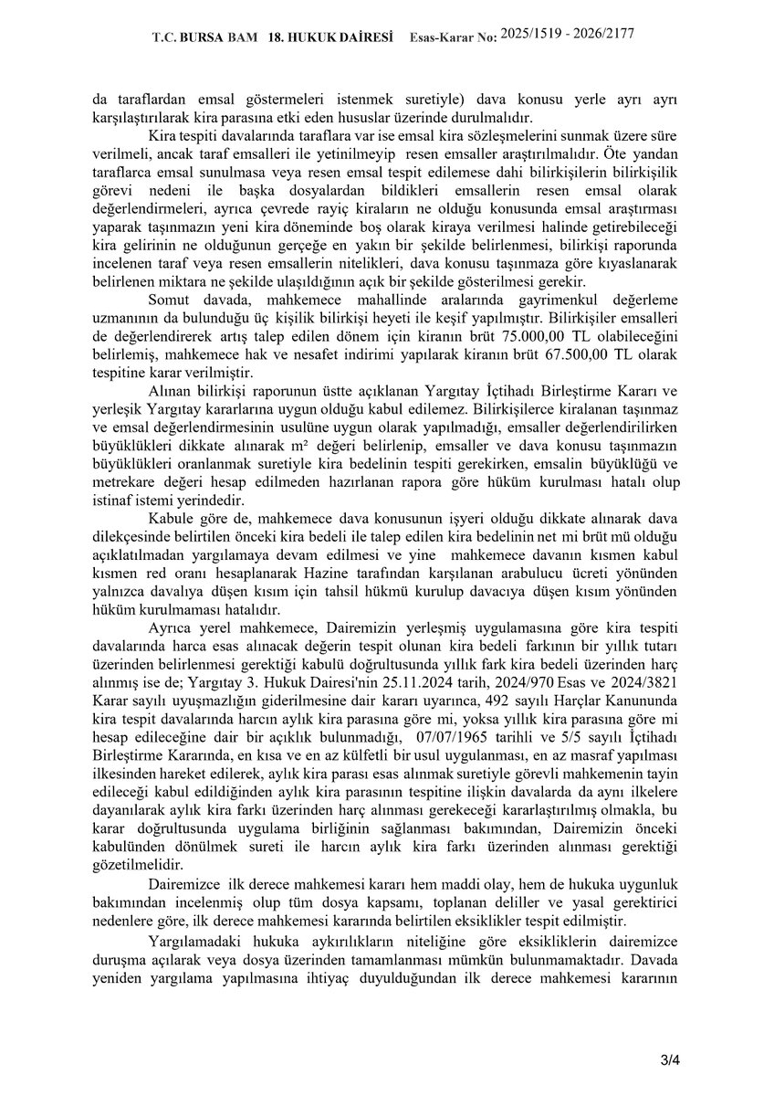 yankibuyuksezer's tweet photo. Kira tespitte bilirkişi raporu emsalleri nasıl değerlendirmeli plase harç

Bursa BAM 18 HD 2025/1519 E 2026/2177 K 10.09.2026 https://t.co/dxPpWwjVBt