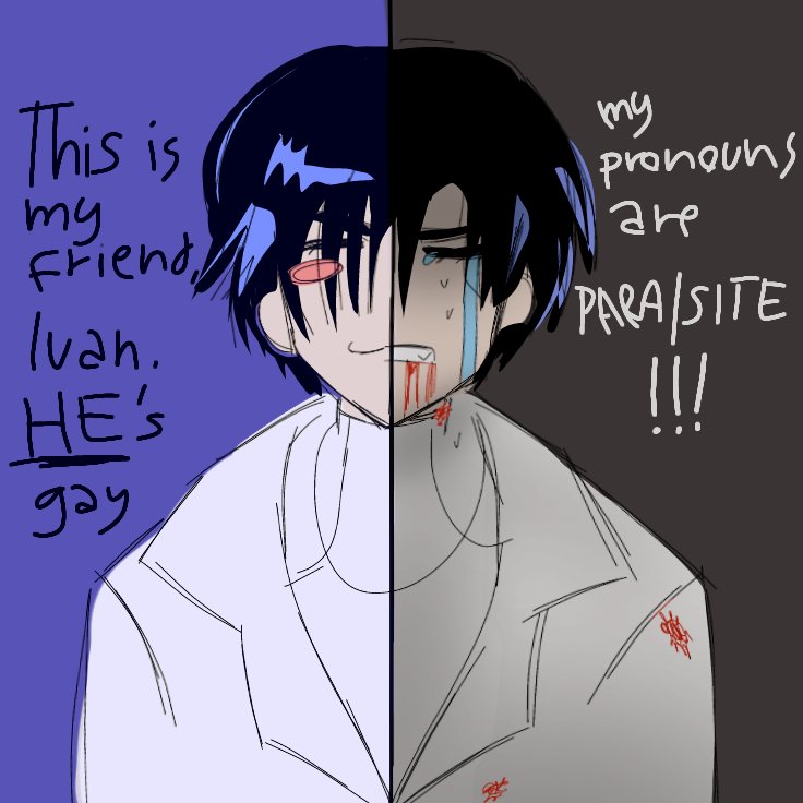 sorcerezhearts's tweet photo. my pronouns r para/site 😢😢😢 https://t.co/cUxgbtK6HR