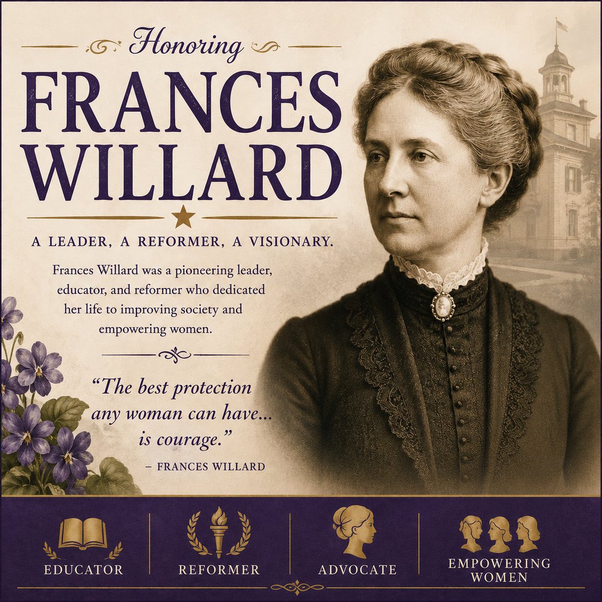 FASDTigers's tweet photo. Happy Frances Willard Day! Today, our schools look back at the history of American education and honor the leaders who paved the way for future generations. 🏫 https://t.co/R7C3NopN7E