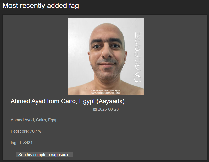 fagspose's tweet photo. Today Ahmed Ayad (@aayaadx) is one month #fagsposed! Congratulations! fag-id S431

https://t.co/w9tMfshM1o https://t.co/j5tZoL79eG