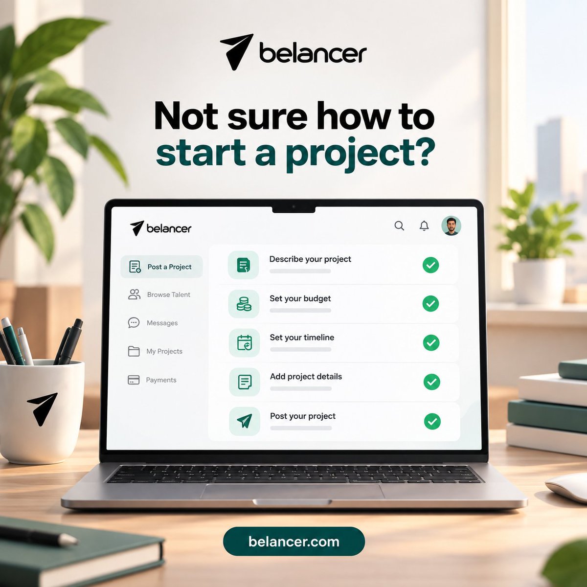 belancers's tweet photo. Not sure how to start a project?
A clear project brief makes hiring the right freelancer much easier.
Post your project: https://t.co/KgcvlXBgDk
#Belancer #PostAProject #HireFreelancers #FreelanceMarketplace #ProjectBrief https://t.co/v4U3uK092q