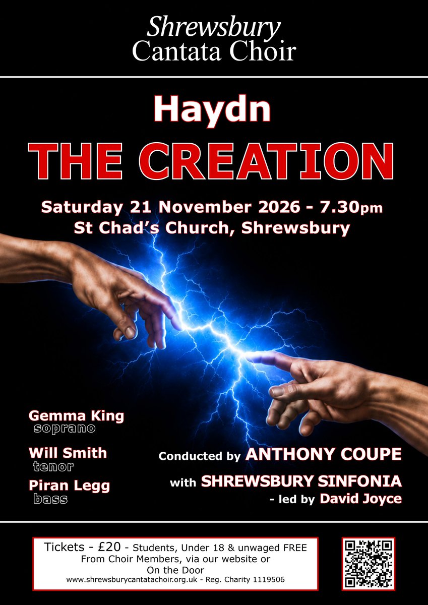 wherecanwego's tweet photo. Shrewsbury Cantata Choir - Joseph Haydn - The Creation St Chad’s Church. 1 St Chad’s Terrace, Shrewsbury, Shropshire Saturday 21 November
https://t.co/aEyX4pZKEG
#wherecanwego #localevents #whatson #freeadvertising #ukevents #shropshire https://t.co/eJurQcuIYY
