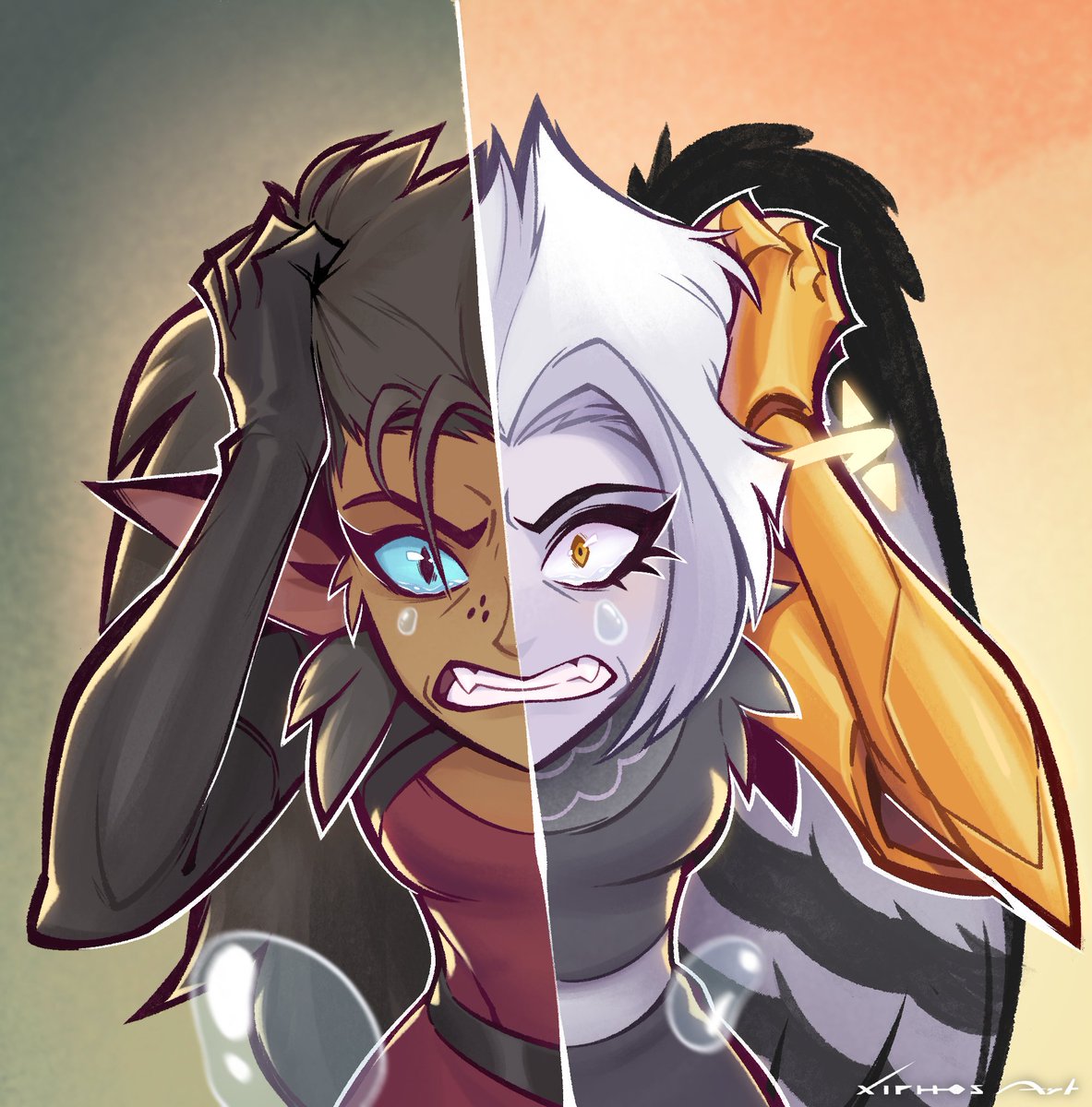 CatKenobi's tweet photo. Fallen Tears

I thought the scenes of Lute and Catra breaking down in tears were quite similar, so I made this small crossover fanart : )

#hazbinfanart #hazbinhotel #lute #hazbinlute #SheRa #catra https://t.co/acKDw0h7Ip