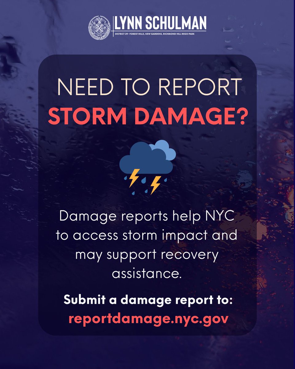 Lynn4NYC's tweet photo. If your home, apartment or business was damaged from the Nor'easter, report it at https://t.co/OkEi7DnmaJ or call 212-615-8329.  Every report shows where the storm hit and helps with future allocation of resources.  It is also important to contact 311 to report downed trees or request city services. A damage report and a 311 request do different jobs, so please do both.  Those in @NYCCouncil District 29, can also contact my office at 718-544-8800 or district29@council.nyc.gov