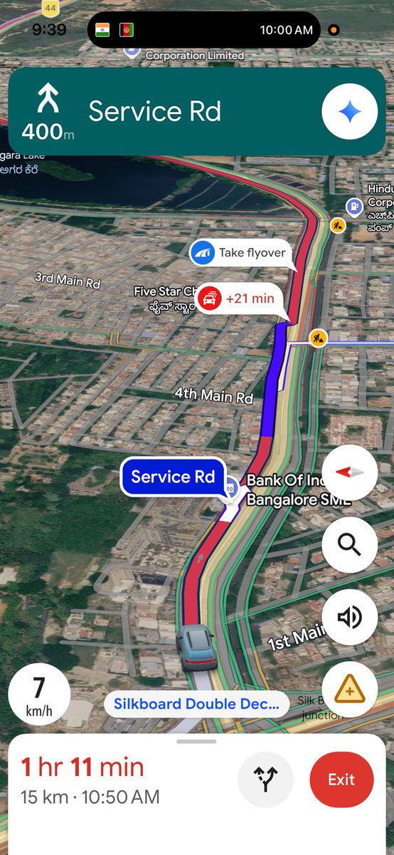arunkmurthy's tweet photo. 2.5 hrs to reach office! +21 and then suddenly +31 mins! Officials sitting in offices by delaying or not monitoring the issues on road should be held accountable. Look at the silk board service road one lane unusable!! 
@ChristinMP_ @Tejasvi_Surya @sumanthchandar @krishna_twiing https://t.co/B7ydZcGiAP