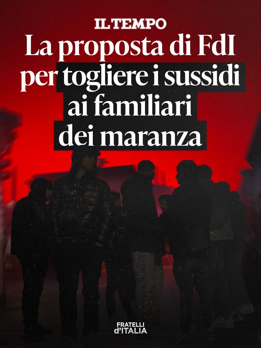 FratellidItalia's tweet photo. Stop ai sussidi alle famiglie dei maranza condannati per reati gravi. La proposta di Fratelli d’Italia punta a rafforzare la sicurezza e la responsabilità familiare anche attraverso percorsi educativi per i genitori. 

La sinistra sosterrà questa misura oppure, come al solito, starà dalla parte di chi delinque?