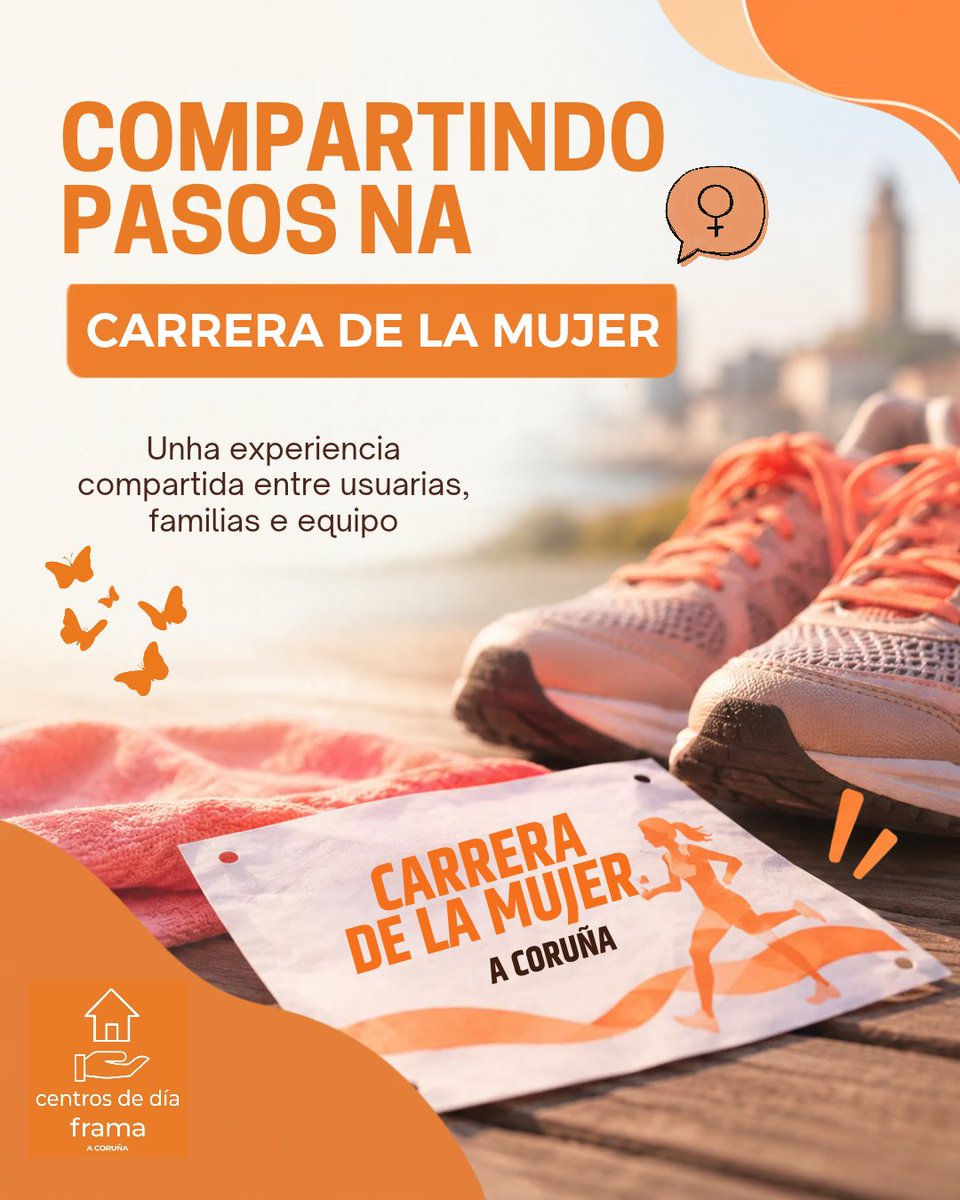 centrosFRAMA's tweet photo. 🧡 Onte tamén estivemos na Carrera de la Mujer da Coruña!

Equipo de Centros Frama, usuarias e familias compartiron xuntas esta experiencia. 🏃‍♀️🙌 Un momento diferente tamén fóra do centro.

#CentrosFrama #CarreraDeLaMujer #ACoruña https://t.co/9SG6RunaaS