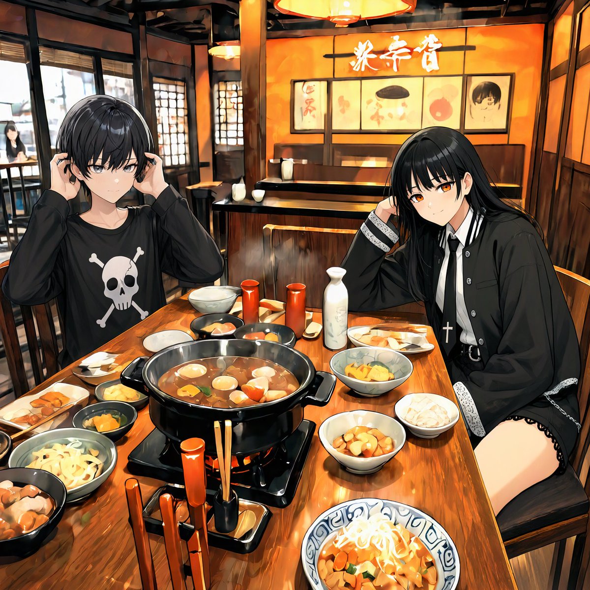 amadutei's tweet photo. メス男子のケイくんと火鍋でーとするみさきちゃん（男の娘） https://t.co/rYGHJHsLrL