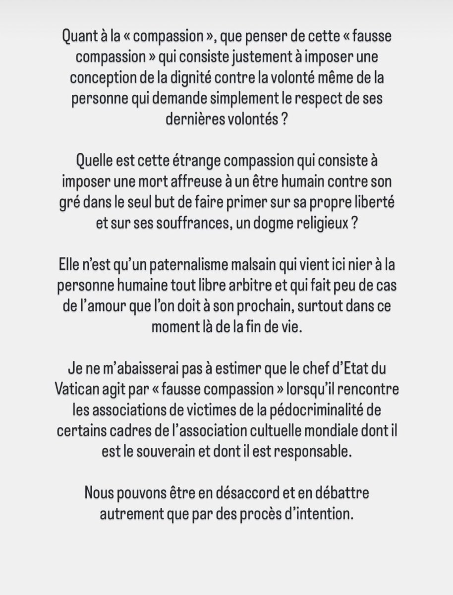Juston_Pierre's tweet photo. ➡️ « La tentation de donner la mort sous couvert d’une fausse compassion doit être fermement rejetée » https://t.co/tT8gaKxiiP