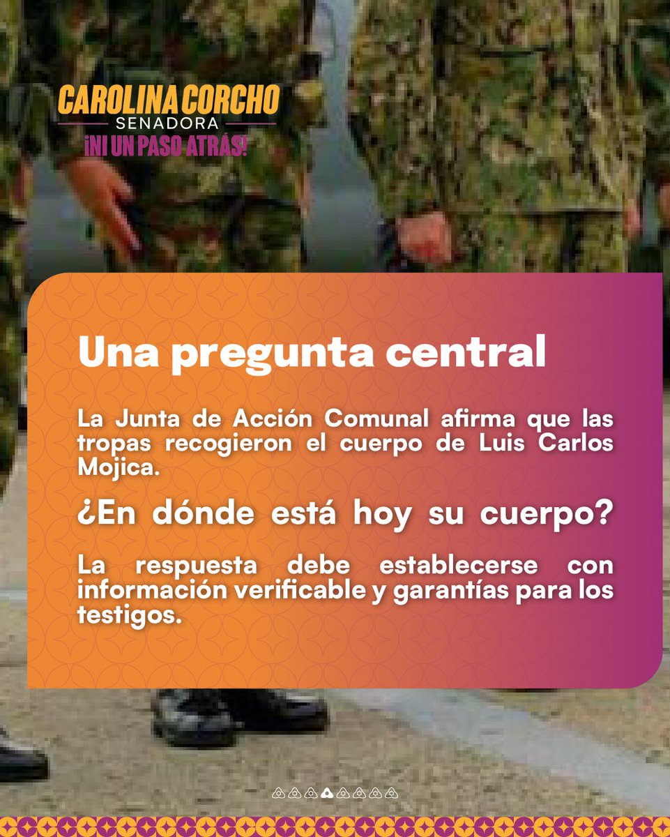 carolinacorcho's tweet photo. 🧵 HILO | ¿CUÁL FUE LA OPERACIÓN DEL EJÉRCITO EN LA MACARENA?
Nos unimos a la denuncia de la comunidad de Guaduales Nueva Esperanza, en La Macarena, Meta. Tropas del Ejército le dispararon a un campesino desarmado y se llevaron su cuerpo. 

#LaMacarena #Fiscalía #NiUnPasoAtrás #CarolinaCorcho #Procuraduría