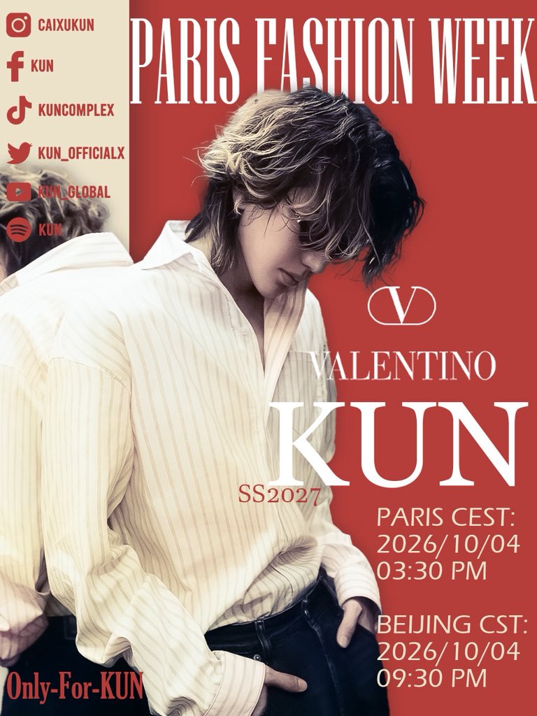 k484639004's tweet photo. We can’t wait to see trailblazer KUN at Paris Fashion Week.

KUN for Valentino in paris
#KUN #valentino #KUNxValentinoSS27 #ValentinoSS27
@kun_officialx @MaisonValentino https://t.co/zl4jeoJzxo