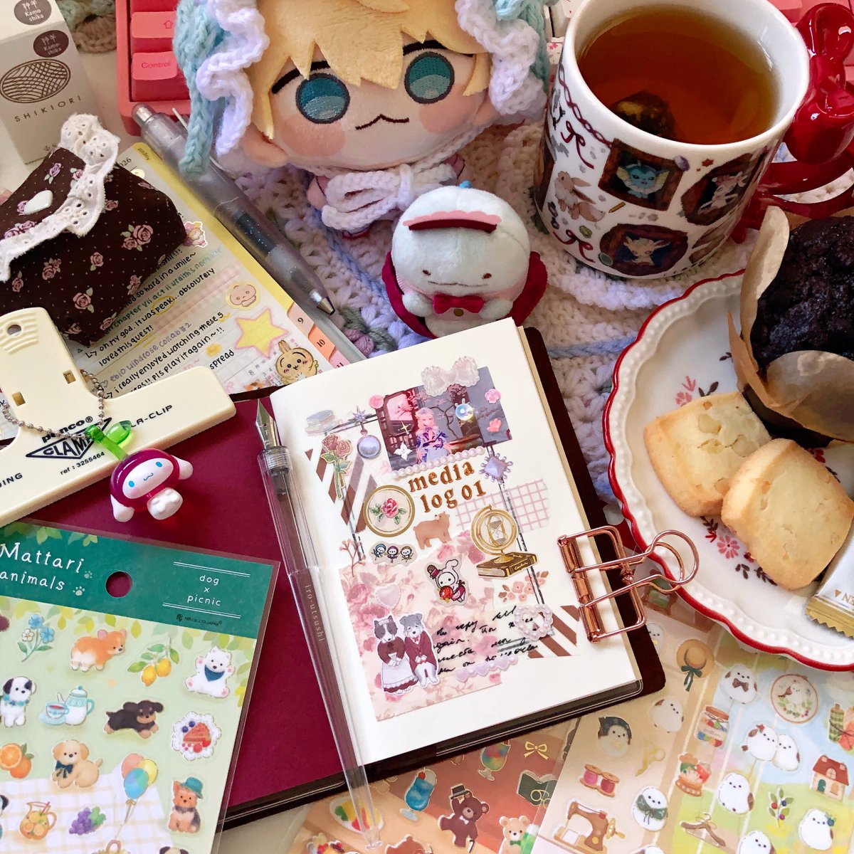 eiyuuarchive's tweet photo. decorated the cover page of my media log insert 🌸🤎 https://t.co/LMo1mVLdNW