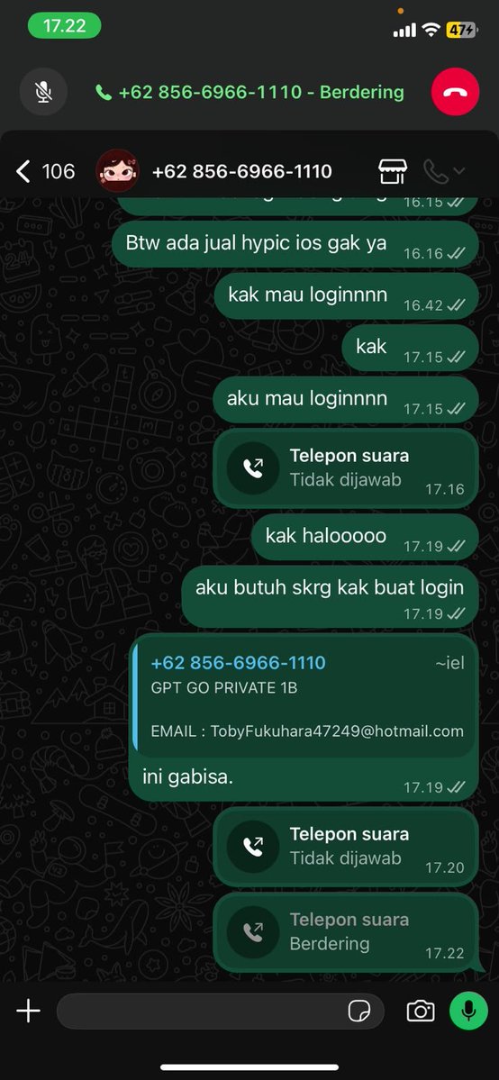 RyanFis18309766's tweet photo. HELP RT ADA PENIPUAN!

Kronologinya aku beli chatgpt go private 1 bulan terus gabisa login, jadinya dialihkan ke sharing dulu. Terus kita janjian sore mau login yang private tapi chatku ga dibales -balas padaha aktif promosi di twitter-

https://t.co/E0FjGGXCH5

#zonauang https://t.co/cIBDg7c9Vp