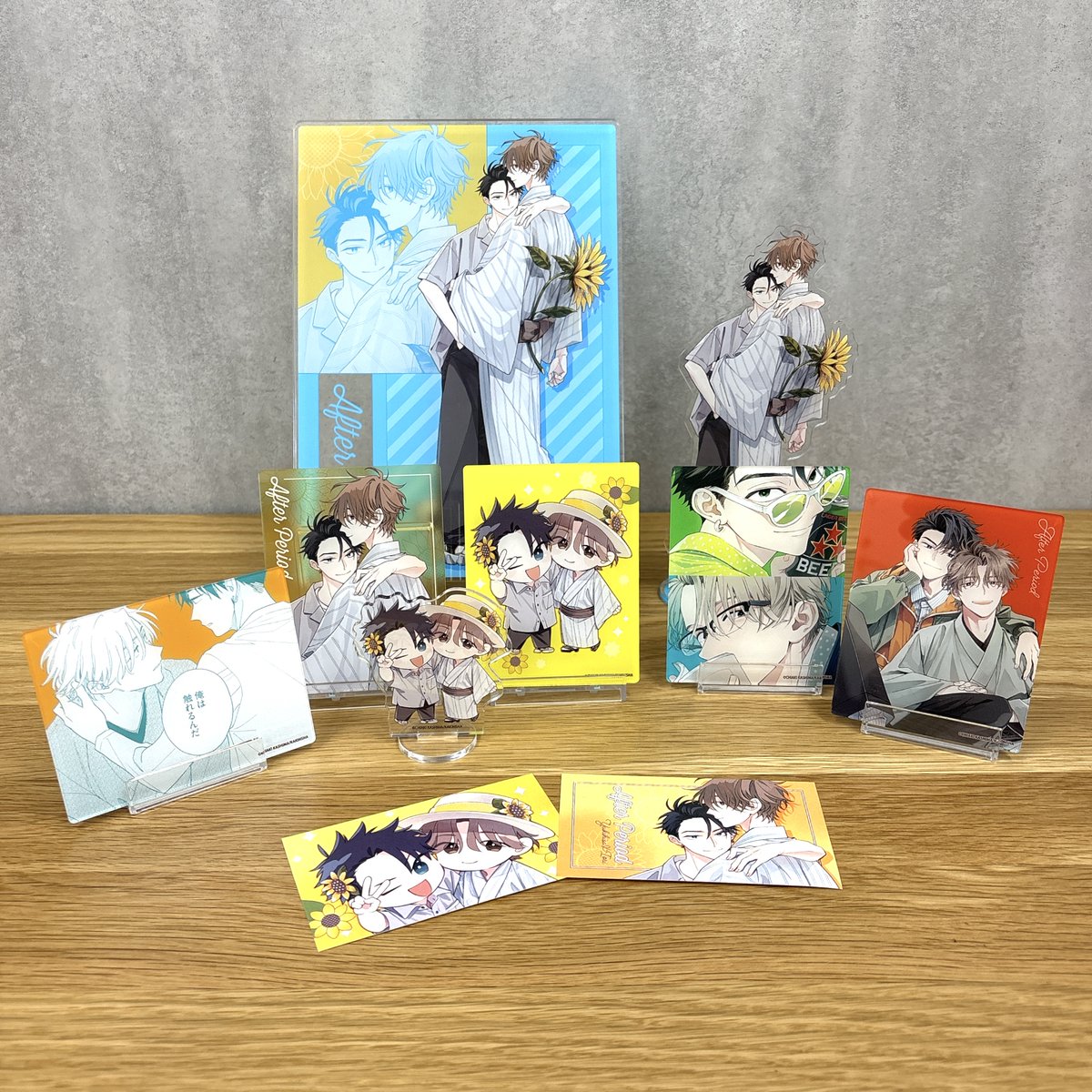 gush_goods's tweet photo. ˏˋ🩵好評販売中🩵ˎˊ˗

「#アフターピリオド」
✎#嘉島ちあき 先生
新作グッズが好評販売中.ᐟ.ᐟ 

嘉島ちあき先生の描き下ろしや
人気のイラストを使用したアイテムがラインナップです🌻

📍eeo Store online
🛒購入はこちら
https://t.co/E3nIKPNqg6 https://t.co/2VUq0e6Qio