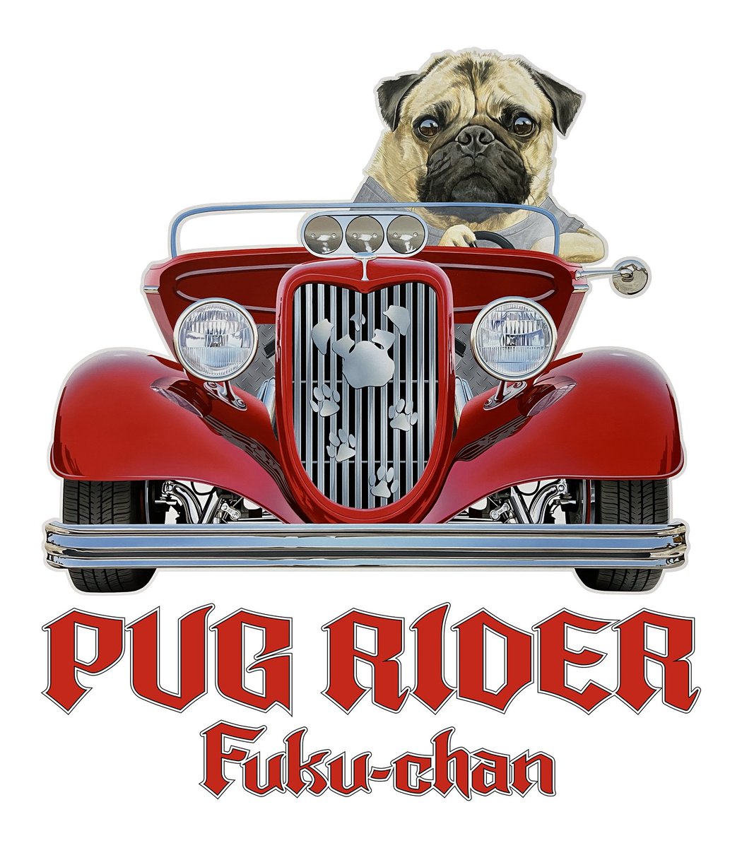 k_gahaku's tweet photo. 福ちゃんの絵を写真に撮って
パソコンでPUG RIDERのロゴをつけました🐶
なかなか可愛いかっこいい感じにできたかな😎
これもそのうち服にプリントしたいなと
思っています
パーカーとか良いかも👕
#pugrider #pug #painting #パグ #イラスト https://t.co/0O40ZrHOP6