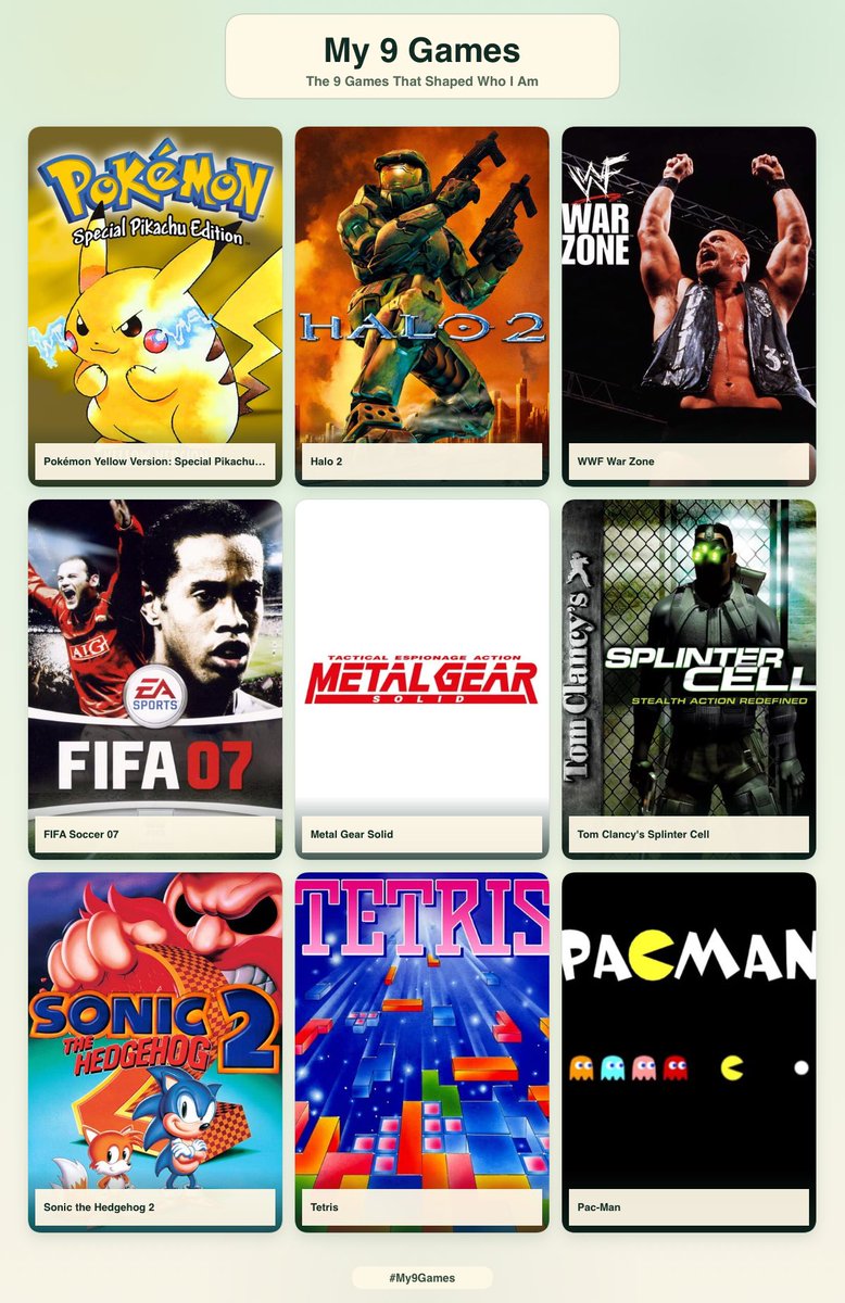 JaySnipz's tweet photo. 9 games that’s shaped who I am 👀 https://t.co/12E2bXjq7D