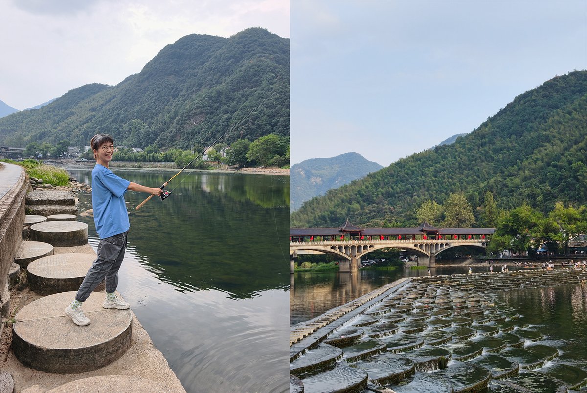 sherry_my7's tweet photo. 小长假去山里住了一天，尝试了钓鱼（没成功！），玩了朋友的人工（得手动一直转！）爆米花机，吃了农家土菜（民宿老板手艺一绝！），开心！
只是可惜还是太热了，有点轻微中暑T_T https://t.co/Q8dXsGsO9x