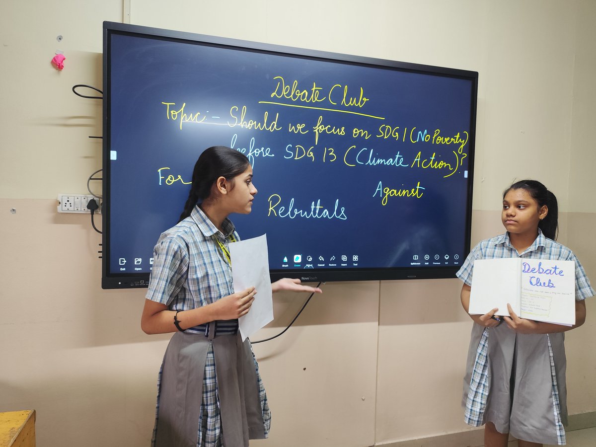PrabhaRawat5's tweet photo. #Ahlconintl #DebateClub #Class7&8 Students shared opinions, arguments and rebuttals, strengthening critical thinking, communication skills and the ability to appreciate diverse perspectives. @ashokkp @y_sanjay @pntduggal @sunandask21 @sdg4all
@cbseindia29 @DeeptiSehgal23 https://t.co/jY6d1WdgRV