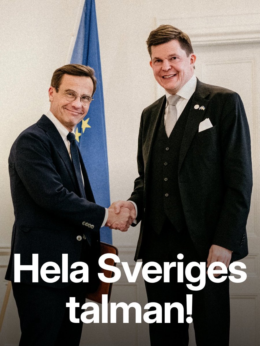 moderaterna's tweet photo. Riksdagen har nu återigen valt Andreas Norlén till talman!

Vi ser fram emot fyra år till med en moderat talman som kan jobbet. https://t.co/w6oEUygsrl