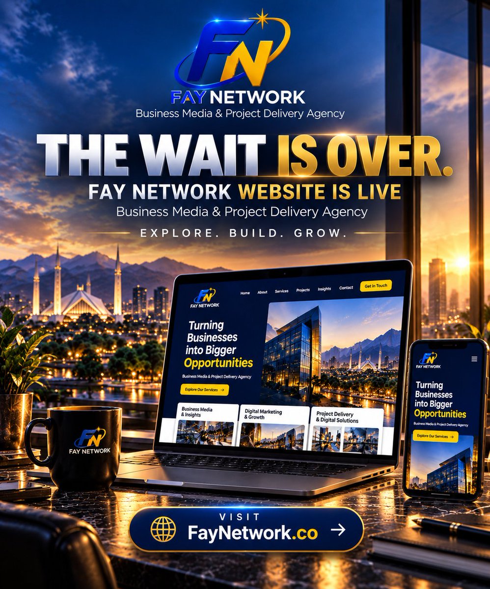 faynetworkpk's tweet photo. 🚀 Fay Network website is LIVE! Explore Business Media, Digital Marketing & Project Delivery.
🌐 https://t.co/fX122kOHfa
#FayNetwork #BusinessGrowth https://t.co/2732R0Kx9d