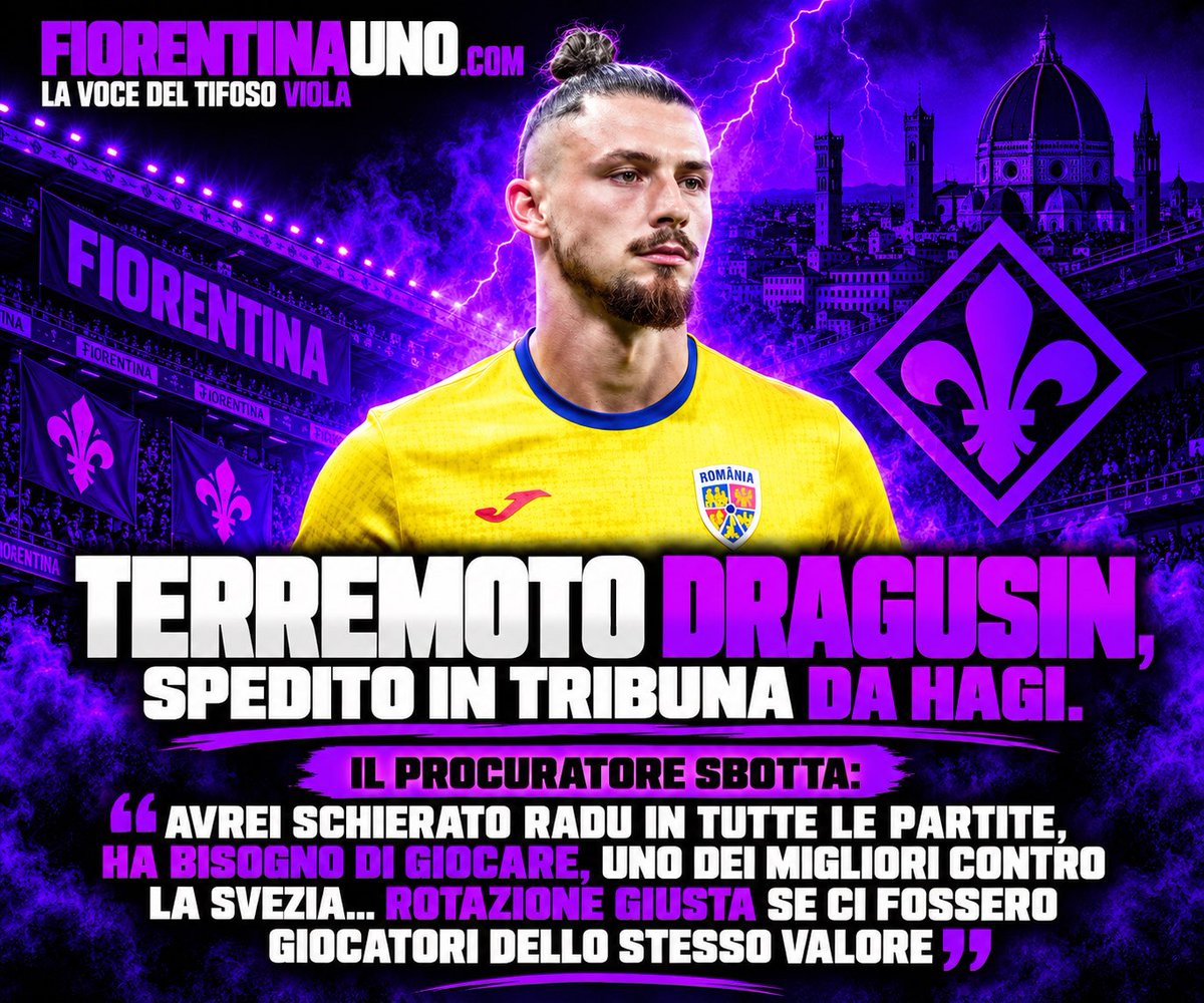 FiorentinaUno's tweet photo. 🚨Caos in Romania per l’esclusione di Dragusin spedito in tribuna da Hagi. Il procuratore del difensore della Fiorentina non ci sta…👇
#Fiorentina #Romania #Hagi #Dragusin https://t.co/w7do86Koi7