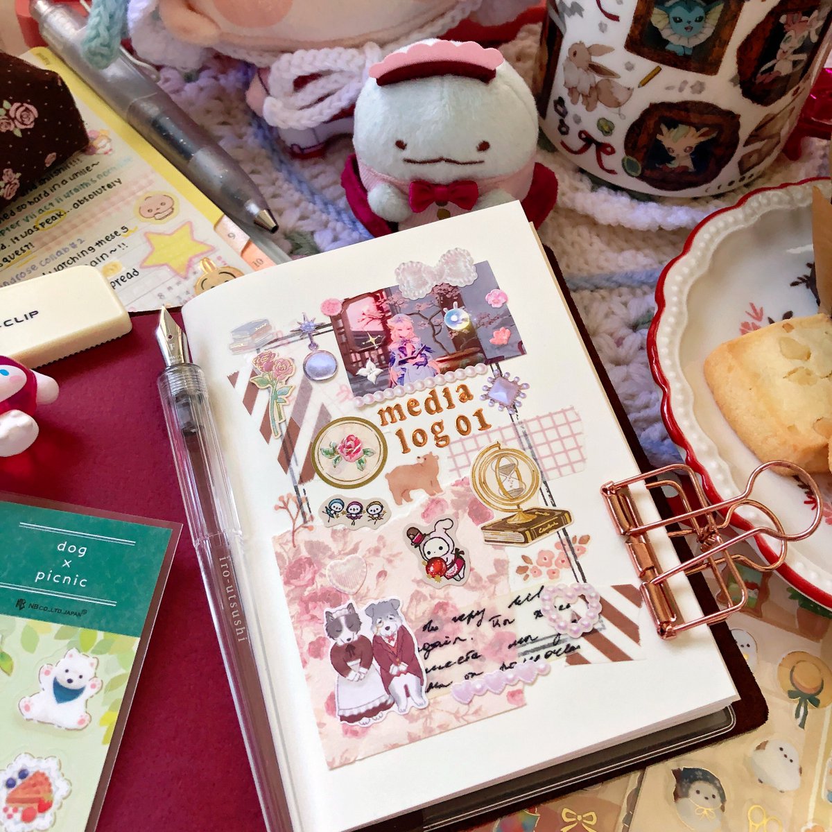 eiyuuarchive's tweet photo. decorated the cover page of my media log insert 🌸🤎 https://t.co/LMo1mVLdNW