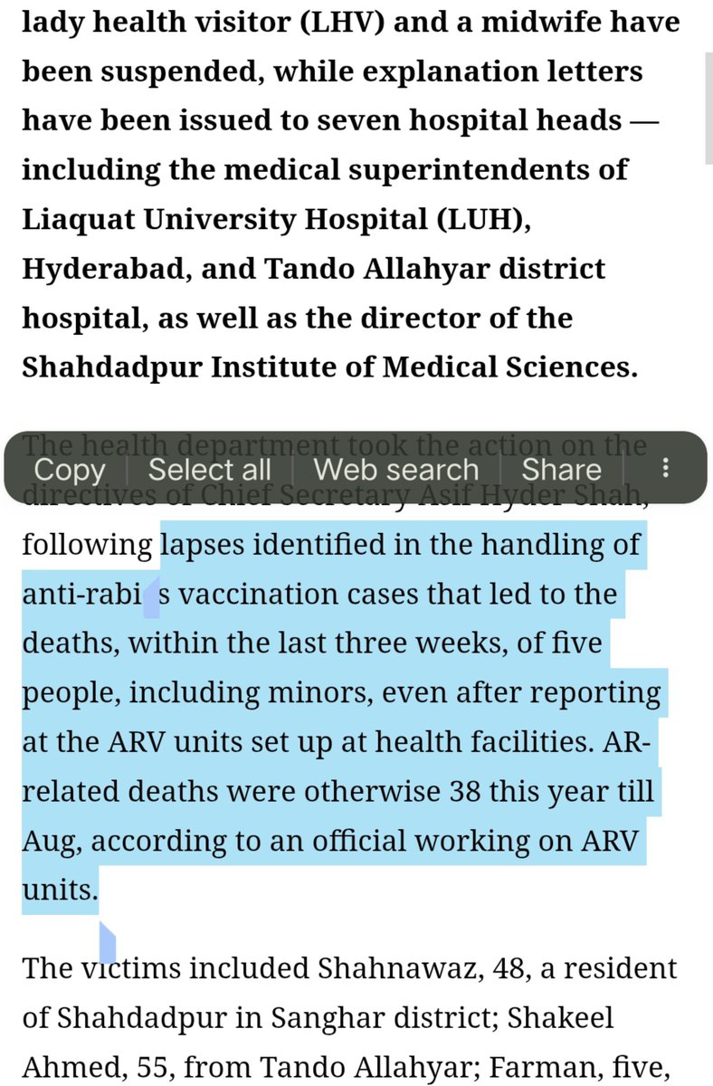 hinasafi's tweet photo. Sindh Government should have invested the Ad money to facilitate Anti Rabies vaccine availability and better handling to prevent AR related deaths in Sindh but all they care is POSTING ads in English newspaper that hardly half of population can even read or buy. https://t.co/uIIojuufav