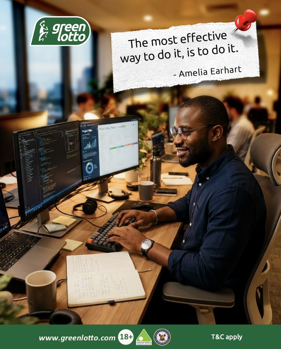 GreenlottoNg's tweet photo. Stop waiting for the perfect moment. Stop overthinking every step. Sometimes, the breakthrough begins with simply taking action.

Dream it. Start it. Keep going. 💪🏽🔥

Action turns intentions into results.

#TakeAction #Motivation #mondaymotivation #greenlotto https://t.co/pBZRf9IxkF