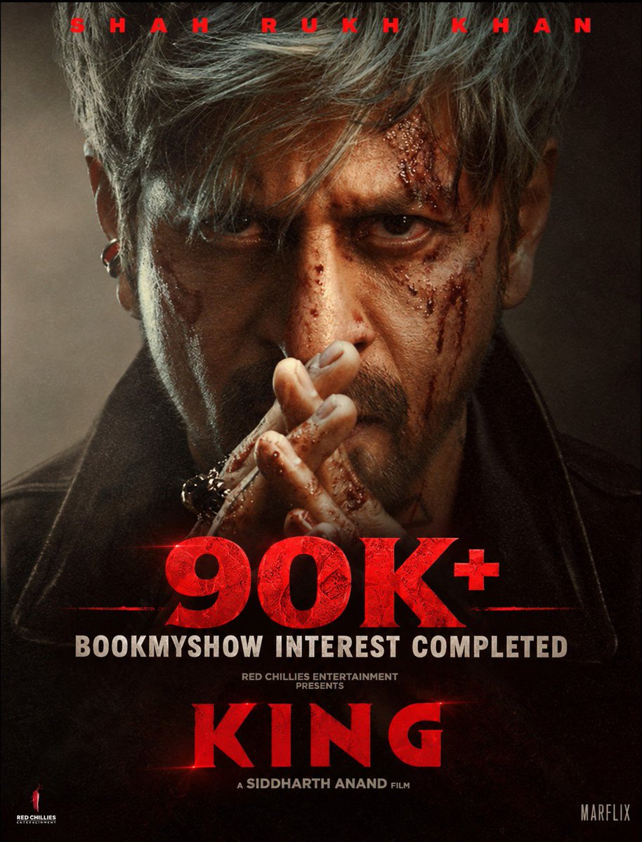 SRKUniverse's tweet photo. 90K+ BMS Interest For #KING! 👑🔥❤️‍🔥

The Countdown Is Getting Louder.
KING Akela Hi Kaafi Hai. 👑🔥

@iamsrk

#KING #ShahRukhKhan #SRK #KingKhan #ItsKingTime https://t.co/g4wJ45EWCk