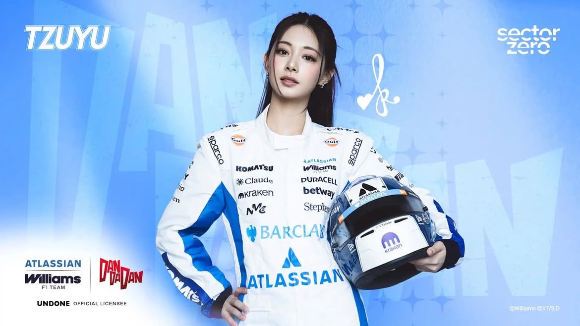 EvaWu49927's tweet photo. 轉PO
子瑜將在下週新加坡大賽登場！
並為 Atlassian Williams F1 Team 與人氣動漫《膽大黨》（DAN DA DAN）的特別跨界合作獻唱官方主題曲￼￼

https://t.co/DqlDiQCEaK https://t.co/kaxBlplgSE