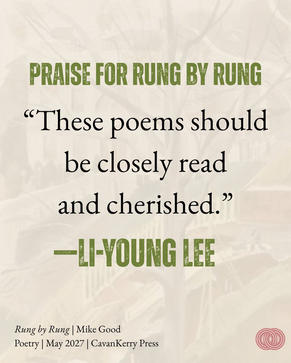 doogekim's tweet photo. I am deeply honored grateful that one of my long-time poetry heroes Li-Young Lee wrote this very incredible blurb for Rung By Rung--here's an excerpt. Thank you, Li-Young.  

#RungbyRung is forthcoming in May 2027. Cover reveal Thursday! @CavanKerryPress  #LiteraryPittsburgh https://t.co/YSU0tpjKbV