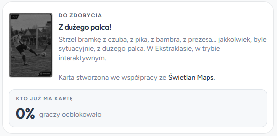 okregowka_pl's tweet photo. Nowa karta do odblokowania już na stronie, tym razem inna niż pozostałe 😍

We współpracy ze @Swietlan, który robi fantastyczną robotę, stworzyliśmy wyzwanie "Z dużego palca!" polegające na strzeleniu bramki... no właśnie, z czego?

Wariantów tego strzału w Polsce jest wiele! 🔥 https://t.co/T54RPyPUN3
