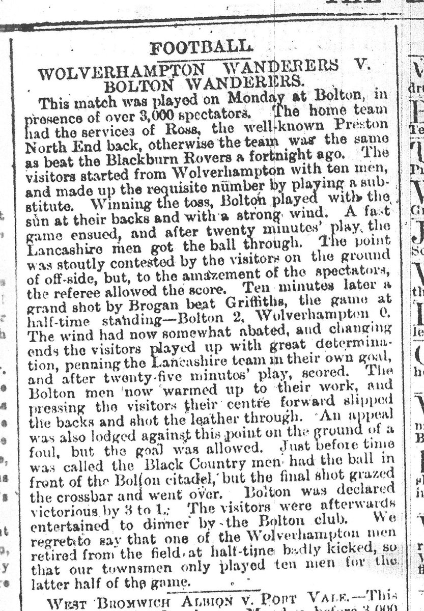 WolvesArchives's tweet photo. Tonight @Wolves face @OfficialBWFC. The clubs have met 138 times with each winning around 40%. Wolves' biggest win was 7-1 in 1950; their heaviest defeat 6-0 in 1890. Pics: Hancocks' goal 1950; 1937 match report; 1885 newspaper article; 1994 programme #Wolves150 #MatchDayMemories https://t.co/fR258CD7U8