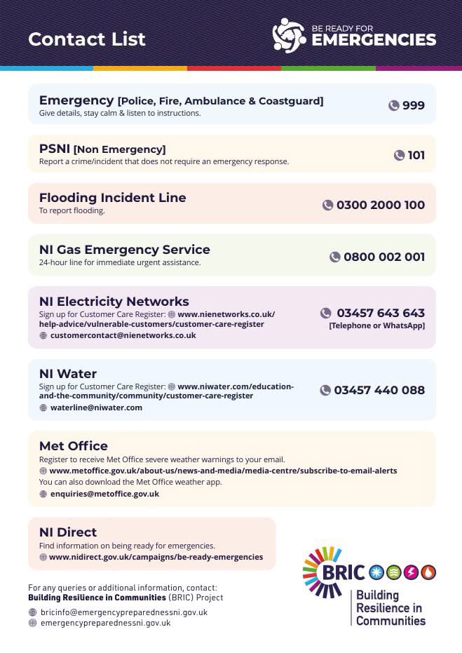 dcsdcouncil's tweet photo. 🏠 The theme of today’s EmergencyPreparedness Month is Household Resilience.
The ‘5 Steps to be Ready’ campaign offers simple steps to help households prepare for emergencies and access important contact information when needed.
Find out more: https://t.co/E1kS0EpjUk
#BeReadyNI https://t.co/Ooyc4gBqOw